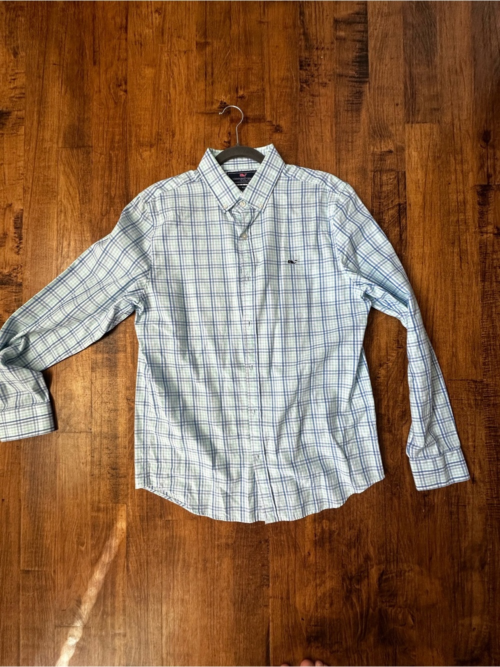 Vineyard Vines Blue & White Plaid Button-Down Shirt
